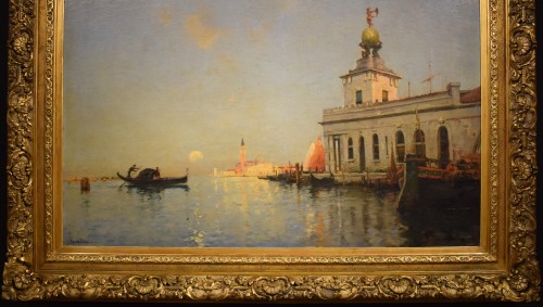 Venise, lumières et ombres au Dogana - Maurice Bompard (1857-1935) - Tableaux et dessins Style 